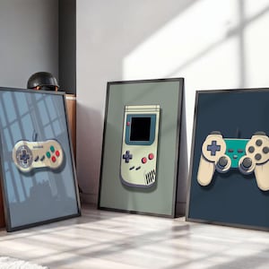 Retro Gaming Wall Art Prints, Set of 3 Vintage Gaming Wall Art, Gamer Wall Art, Boys Room Gamer Decor, Video Games Room Art, Gift for Gamer immagine 6