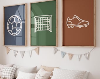 Soccer Wall Art Prints: Minimalist Sports Decor (Digital Download)