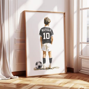 Personalisierter Fußball Wand Kunst Druck, personalisierter Fußball Druck, Fußball Geschenk für Jungen Schlafzimmer Dekor, Fußball Trikot, druckbare Wandkunst