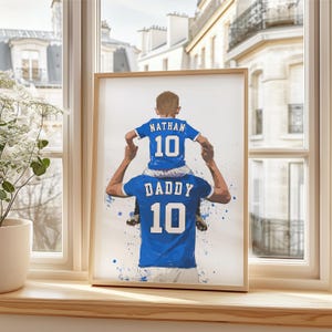 Regalo di calcio personalizzato per papà, stampa di calcio personalizzata, decorazione murale di calcio, poster di calcio, regalo da parte di figlio e padre, regalo di calcio per papà e nonno