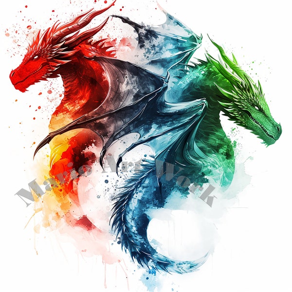 Enchanting Dragon Collection - Mythical Creature Art Prints and Sculptures - Vibrant Fantasy Decor