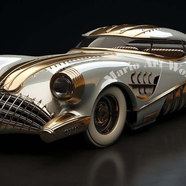 Golden Era Dream - Luxurious Art Deco Inspired Futuristic Car