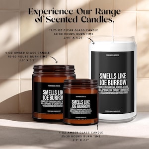 Smells Like Joe Burrow Candle, Cincinnati Gift, Game Day Gift For Men, Back To School Gifts For Him, Soy Wax Scented Candle,Gift For Husband image 3
