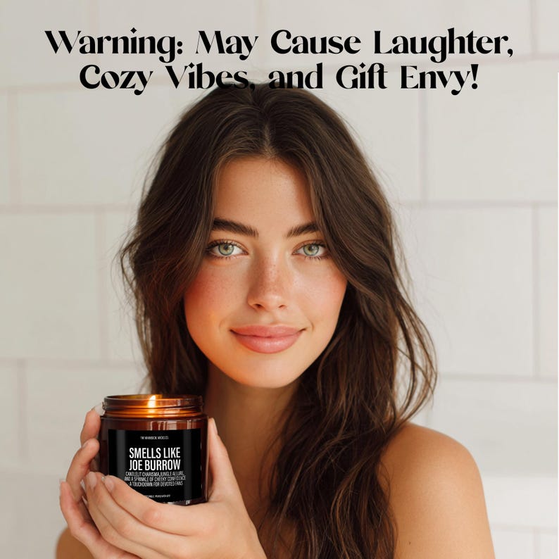 Smells Like Joe Burrow Candle, Cincinnati Gift, Game Day Gift For Men, Back To School Gifts For Him, Soy Wax Scented Candle,Gift For Husband image 6