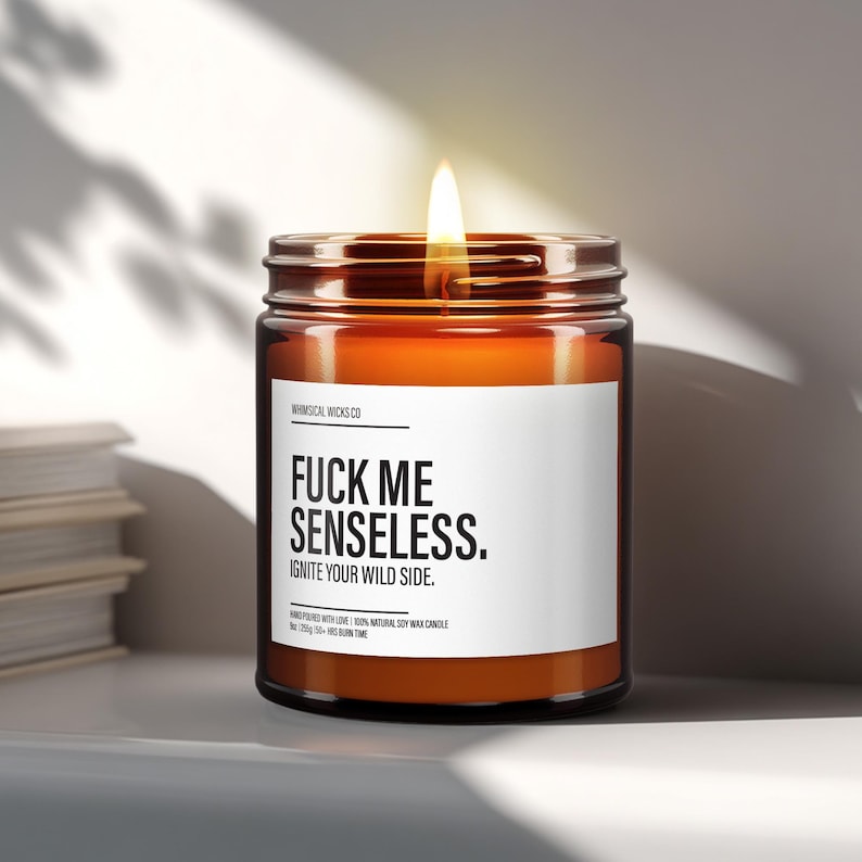 Fuck Me Senseless Candle | Adult Humor Gift | Funny Friendship Candle | Snarky Home Decor | Best Friend Present