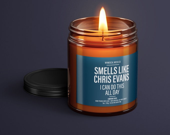 Smells Like Chris Evans Candle | Celebrity Candle | Movie Quote | Fandom Inspired | Pop Culture Decor | Fan Gift Idea | Celebrity Quote