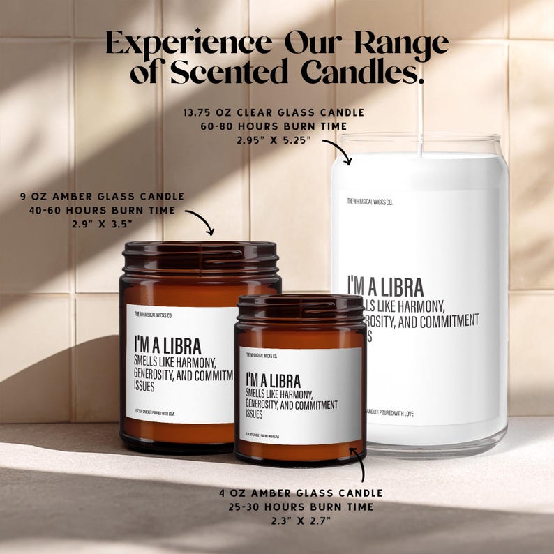 I'm A Libra, Funny Libra Candle, Libra Gifts, Libra Birthday Gift, Zodiac Scented Candles, Zodiac Star Sign Gift, Best Gifts For Her immagine 3