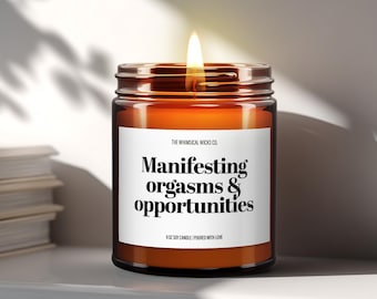 Funny Manifestation Candle, Best Gifts For Her, Unique Gifts Under 30, Sarcastic Scented Candle Gift, Manifesting Orgasms and Opportunities