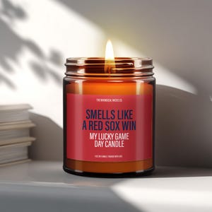 Red Sox Candle, Sports Candle, Red Sox Decor, Soy Wax Scented Candle, Game Day Candle, Home Decor, Small Gift For Him, Baseball Theme