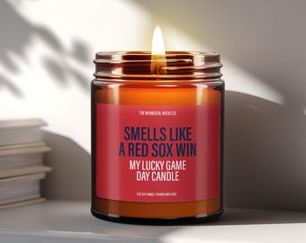Red Sox Candle, Sports Candle, Red Sox Decor, Soy Wax Scented Candle, Game Day Candle, Home Decor, Birthday Gift, Baseball Theme