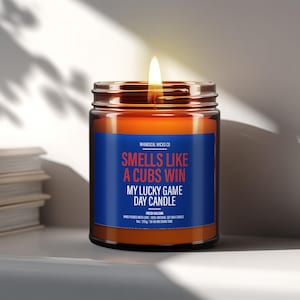 Smells Like A Cubs Win Candle ~ Lucky Game Day Candle ~ Trendy Sport Candles for Gifts For Him