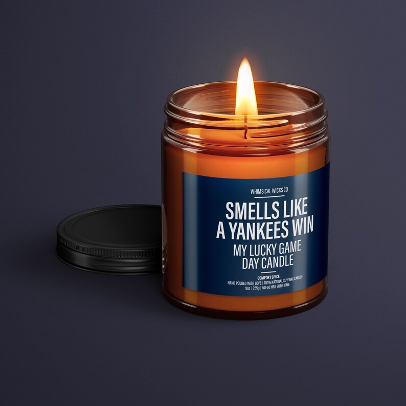 Smells Like A Yankees Win Candle Unique Gift Idea Baseball Etsy