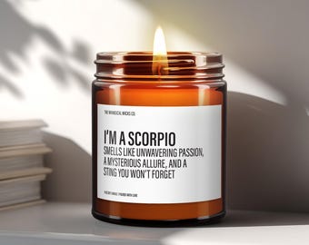 Funny Scorpio Gift, Scorpio Candle, Birthday Gift, Zodiac Sign Candle, Scented Handmade Candle, Horoscope Sarcastic Gift, Home Fragrance