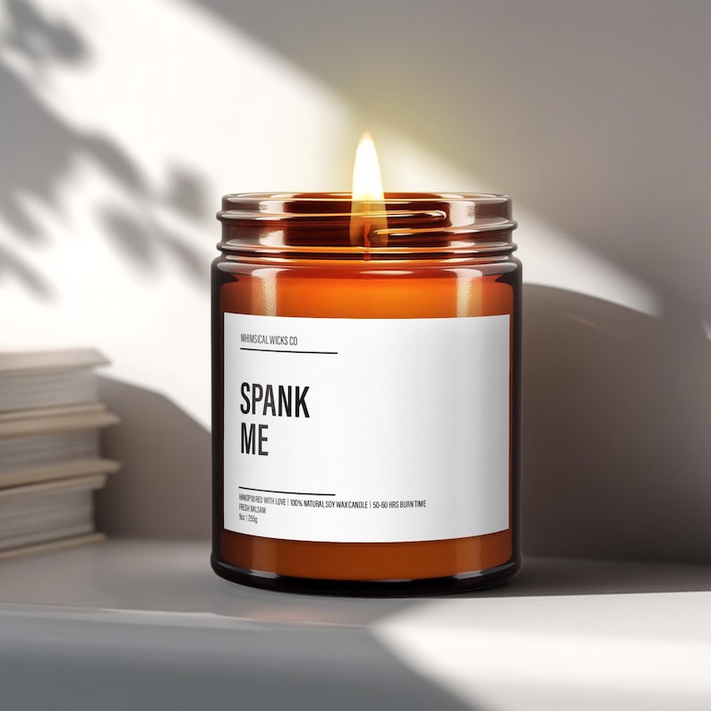 Spank Me Candle, Funny Valentines Gift, Sexy Candle, Gift For Couple, Dirty Valentine Candle, Soy Wax Candle, Boyfriend Gift, Kinky Candle
