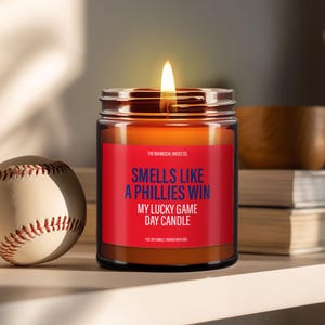 Phillies Candle Gifts, Smells Like A Phillies Win, Unique Gift Idea, Sports Candle Gift, Funny Custom Gift For Husband, Lucky Gameday Candle