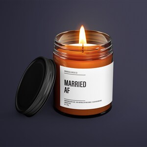 Married AF Candle, Funny Wedding Gift, Wedding Candles Gift, Scented Candle, Couple Gift, Soy Wax Candle, Bride Candle, Best Gifts For Her