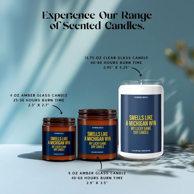 Smells Like A Michigan Win Candle, Football Candle, Michigan Wolverines, Game Day Decor, Fall Home Decor, Sport Candle, Birthday Gift immagine 6