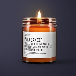 Funny Cancer Candle | Cancer Birthday Gift | Star Sign Candle | BFF Gift | Zodiac Gift Candle | Natural Soy Wax Candle | Horoscope Candle