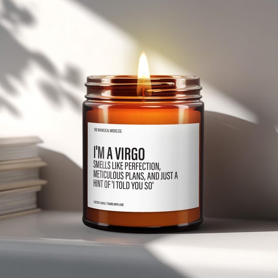 Funny Virgo Candle, Gift For Virgo, Birthday Virgo Gift, Virgo Scented Candle, Zodiac Gifts, Soy Wax Candles, Aroma Candles, Self Care Gift
