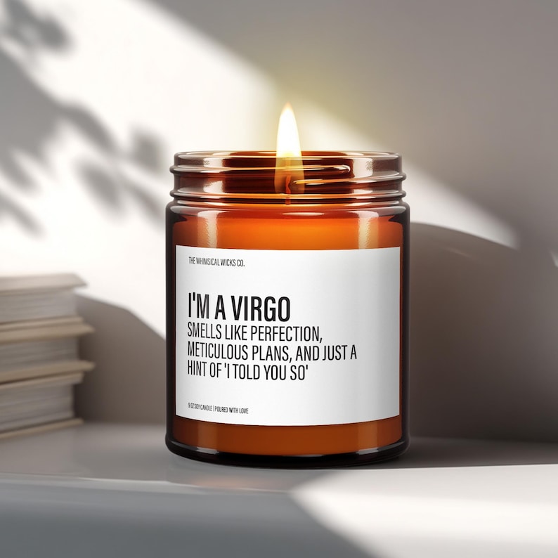 Funny Virgo Candle, Virgo Zodiac Gift, Virgo Scented Candle, Birthday Gifts, Small Gift for Her, Soy Wax Candles, Aroma Candles