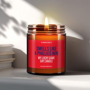 Phillies Candle Gifts, Smells Like A Phillies Win, Boyfriend Gifts, Game Day Gifts, Candle Gift, Funny Candles, Soy Wax Scented Candles