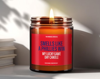 Phillies Candle Gifts, Smells Like A Phillies Win, Boyfriend Gifts, Game Day Gifts, Candle Gift, Funny Candles, Soy Wax Scented Candles
