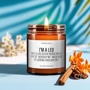 I’m a Leo Candle | Funny Zodiac Gift, Snarky Leo Candle, Perfect Birthday Present for Confident and Fabulous Leo Women