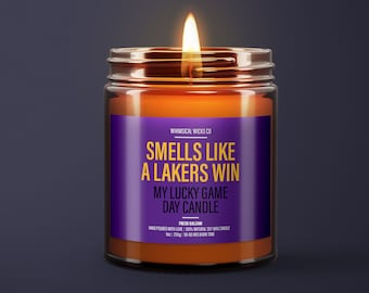 Smells Like A Lakers Win Candle | Unique Gift Idea | Basketball Candle | Los Angeles Lakers | Game Day Decor | Sport Themed Candle