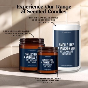 Yankees Candle Gift, Birthday Gift, Smells Like A Yankees Win, Gift For Husband, Soy Wax Candle, Gift For Dad, Game Day Gifts for Him image 3