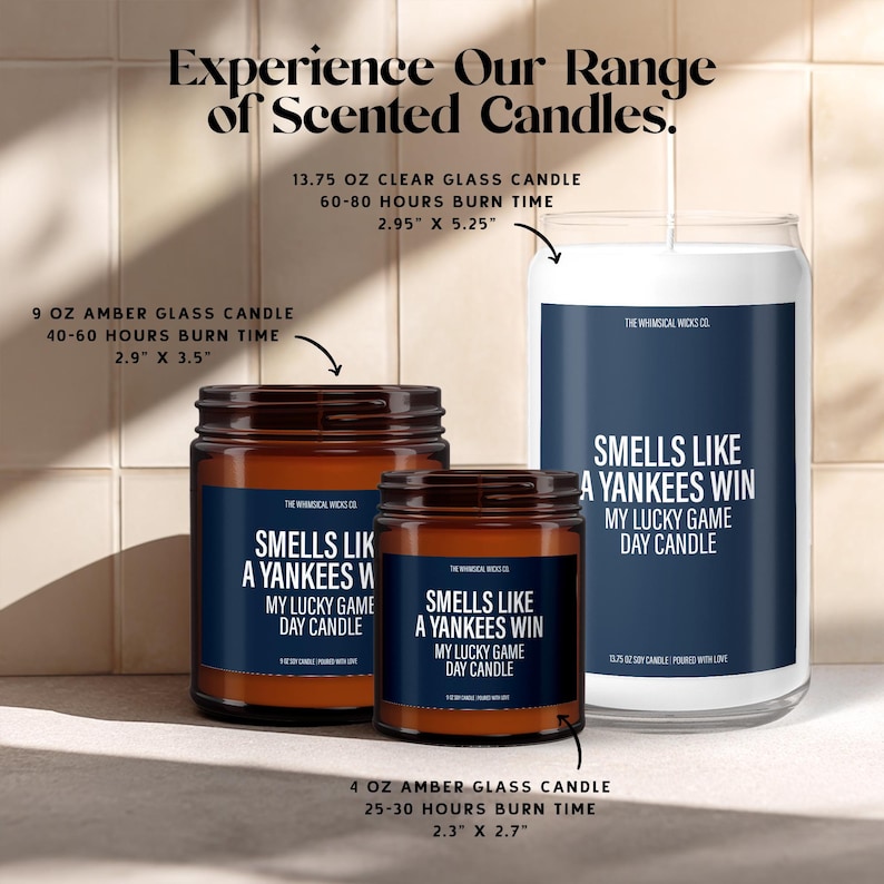 Yankees Candle Gift, Birthday Gift, Smells Like A Yankees Win, Gift For Husband, Soy Wax Candle, Gift For Dad, Game Day Gifts for Him image 3