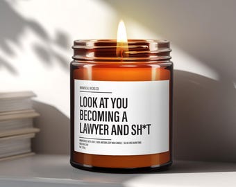 Look At You Becoming a Lawyer and Sh*t, Funny Graduation Gift, Future Lawyer Gifts, Soy Wax Candle, Law School Grad Gift, JD Graduation Gift