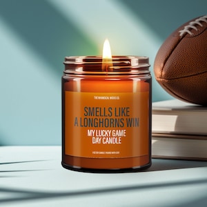 Smells Like A Longhorns Win Candle | Unique Gift Idea | Texas Longhorns Candle | College Football Candle | Game Day Decor | Sport Candle