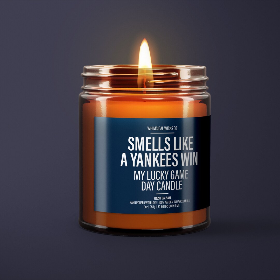 Smells Like A Yankees Win Candle Unique Gift Idea Baseball Candle New