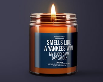 Smells Like A Yankees Win Candle | Unique Gift Idea | Baseball Candle | New York Yankees Candle | Game Day Decor | Sport Themed Candle