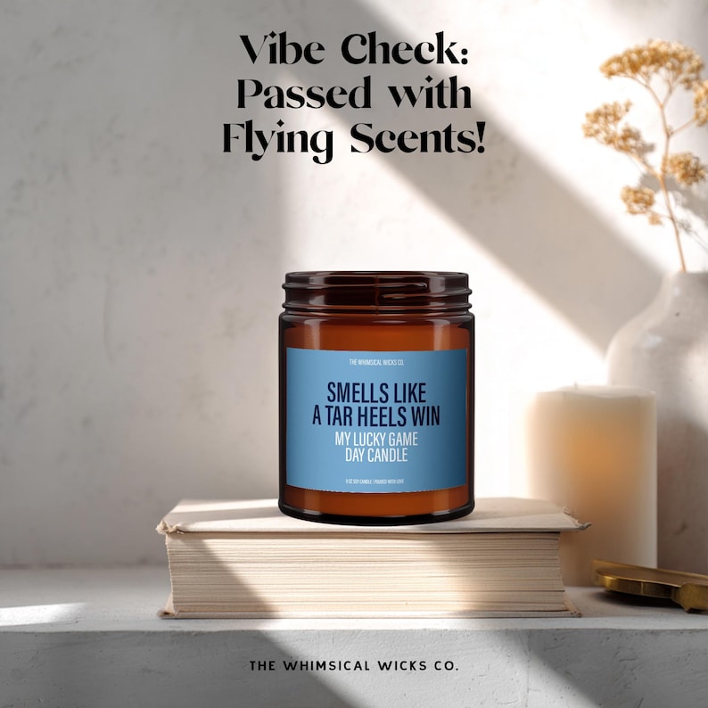 Smells Like A Tar Heels Win Candle, UNC Game, College Basketball Candle, Sports Gifts For Him, UNC Chapel Hill Candle, Game Day Decor afbeelding 9