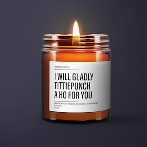 I Will Gladly Tittiepunch a Ho For You Soy Candle | BFF Gift | Sarcastic Candle |  Funny Gifts | Boyfriend Gift | Oil Scented Natural Candle