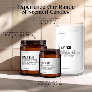 Funny Virgo Candle, Virgo Birthday Gift, Virgo Scented Candle, Zodiac Gifts, Virgo Gifts, Soy Wax Candles, Aroma Candles, Self Care Gift image 3