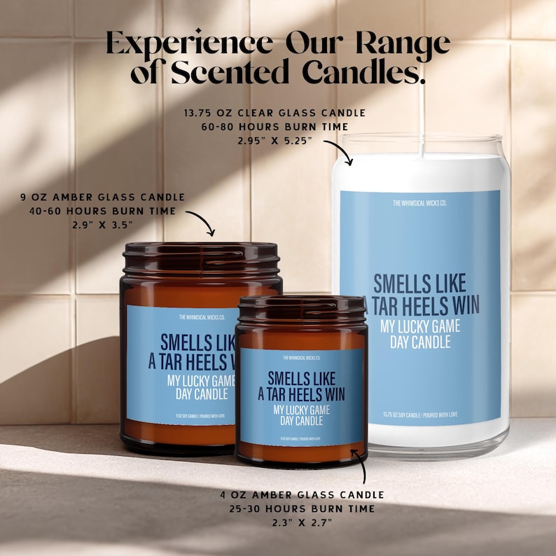 Smells Like A Tar Heels Win Candle, UNC Game, College Basketball Candle, Sports Gifts For Him, UNC Chapel Hill Candle, Game Day Decor afbeelding 3