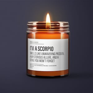 Funny Scorpio Candle | Scorpio Birthday Gift | Scorpio Star Sign Candle | BFF Gift | Zodiac Gift Candle | Essential Oil Soy Wax Candle