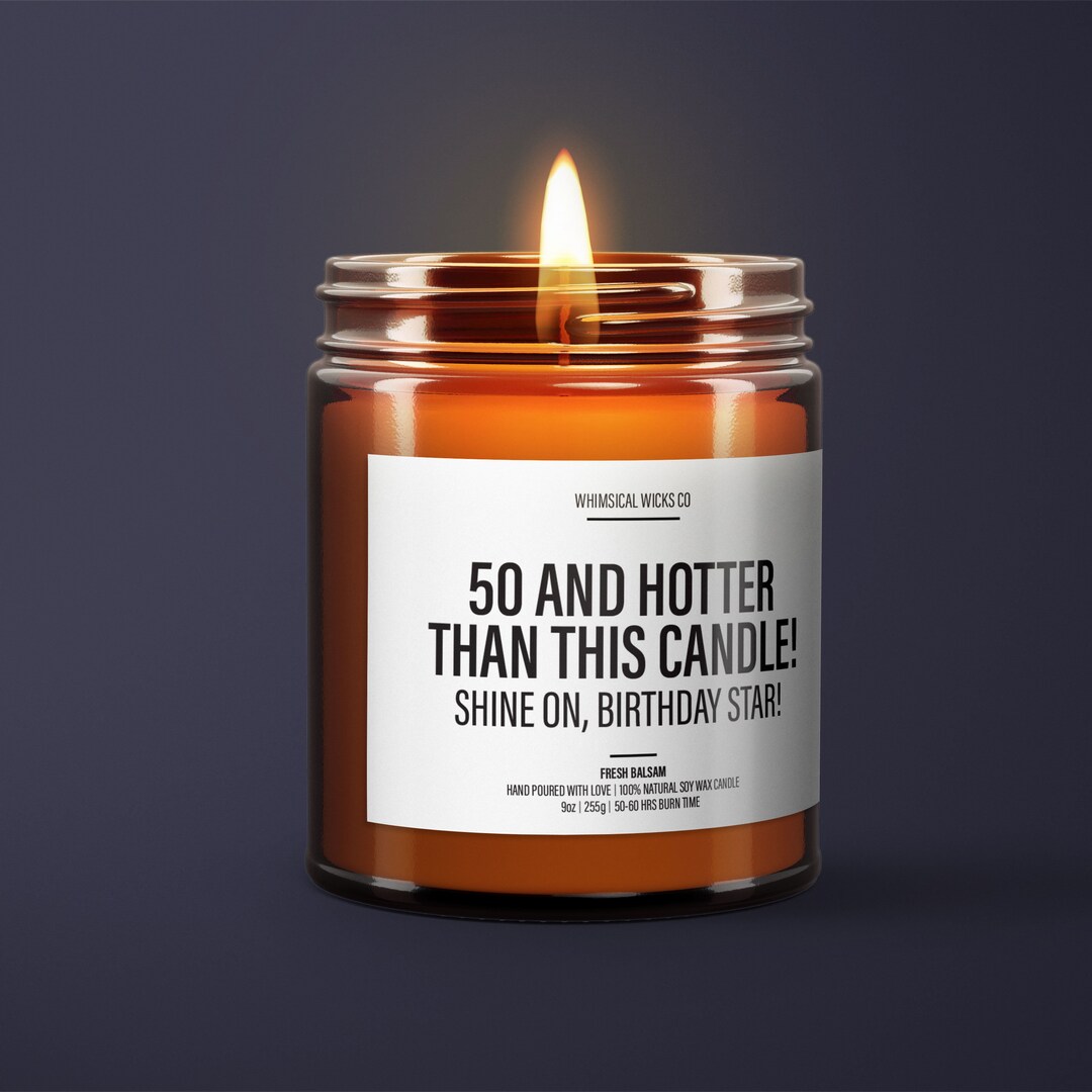 50th Birthday Candle Birthday Star Age Humor Gift Milestone Gift Fun
