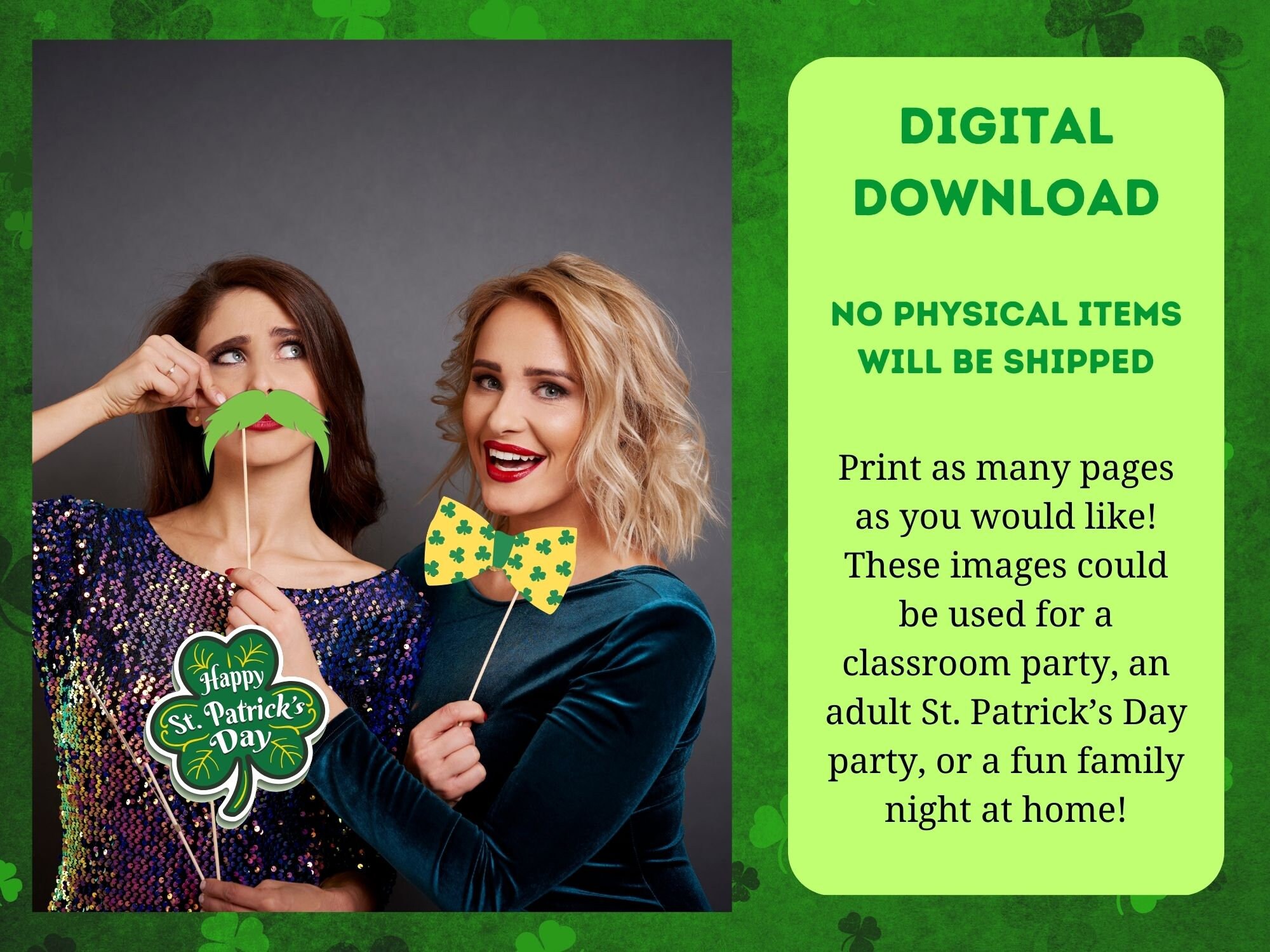 Printable St. Patrick's Day Photo Booth Props, Kids St. Patrick's Day, Photo Booth, St. Patrick ...