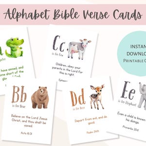 Cartões de memorização de versículos bíblicos do alfabeto KJV para estudo bíblico da escola dominical em casa, cartões de escrituras ABC Salmo 23 e arte da oração do Senhor