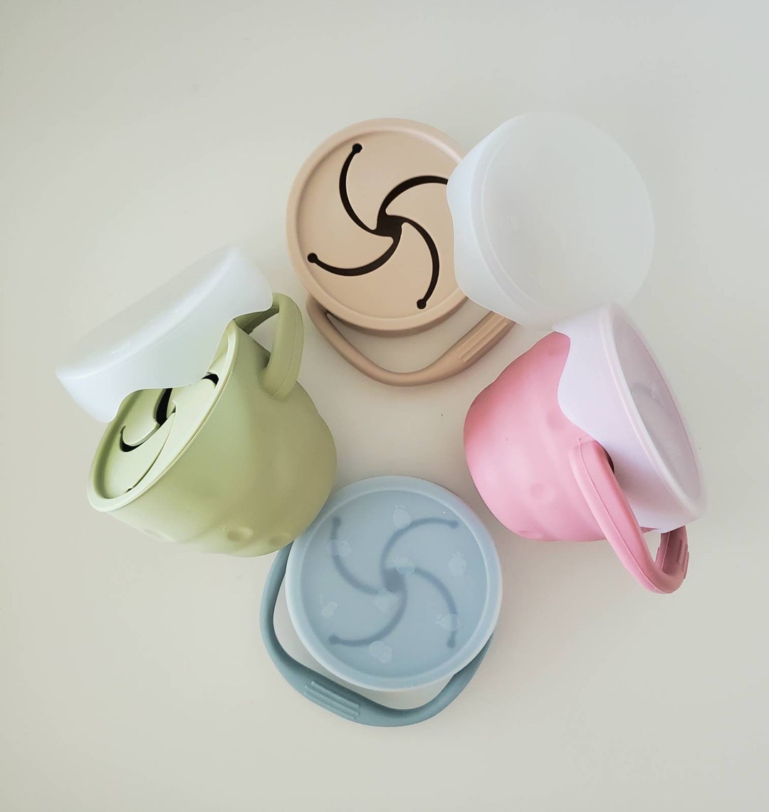 Collapsible Silicone Snack Cup With Lid Baby Snack Cup Etsy