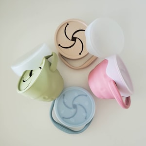 Collapsible Silicone Baby Snack Cup with Lid & Handle