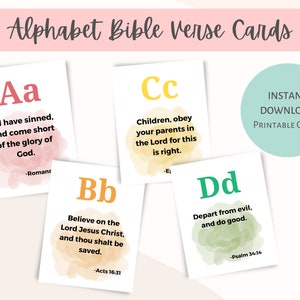 KJV Alphabet Bibel-Vers-Memokarten für Homeschool Sonntagsschulbibelstudie, ABC-Schriftkarten Psalm 23 und das Vaterunser Art