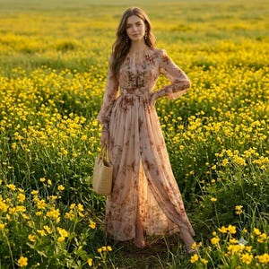 Long Flowy Chiffon Dresses