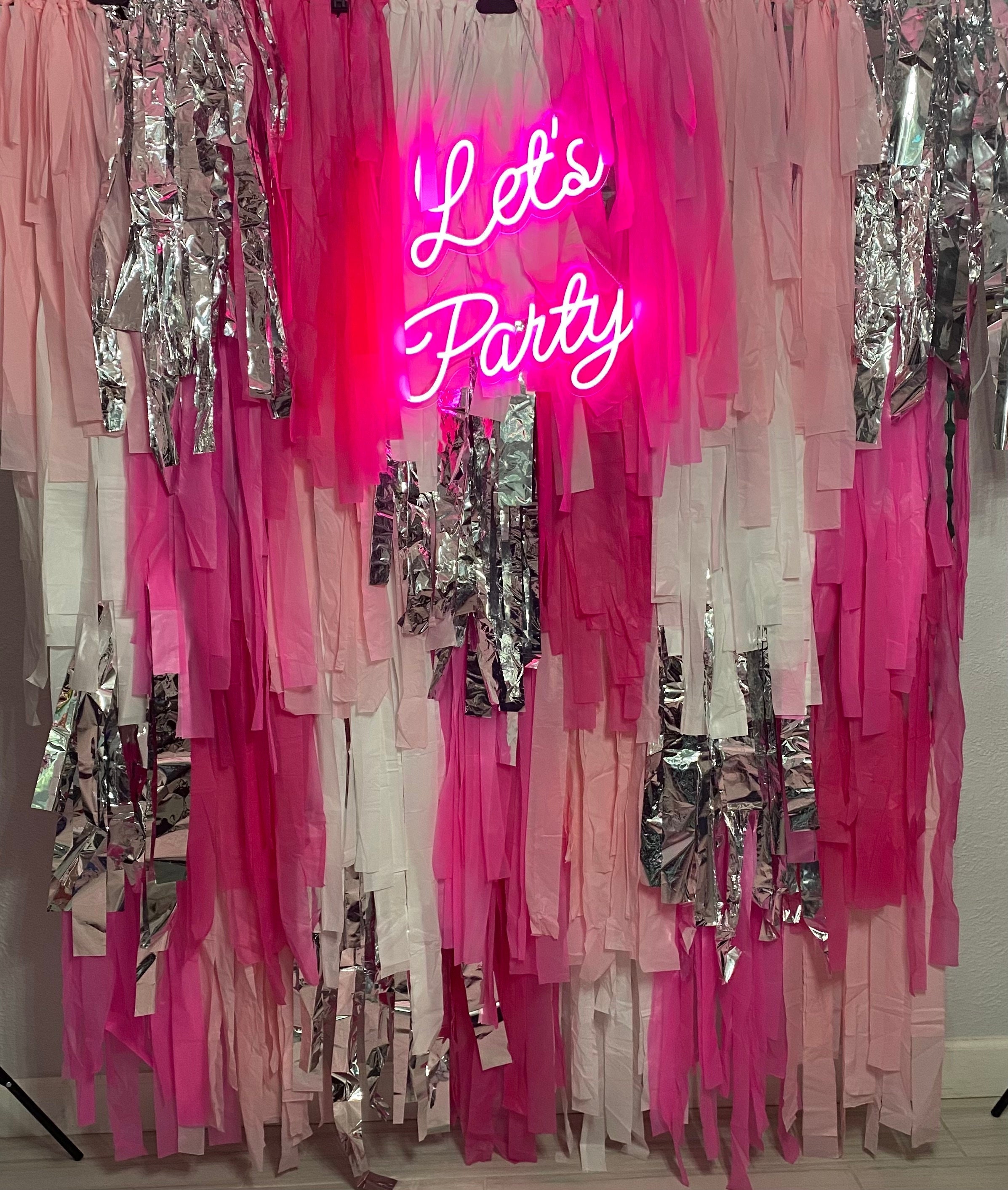 Custom Fringe Backdrop the Pretty in Pink - Etsy