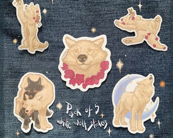 Pack de pegatinas de vinilo~ Colección Lobos Blancos~ Brontetear