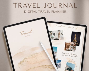 Digital Travel Journal | Travel Planner | Vacation Planner | Travel Notebook | Trip Planner | Travel Diary | Holiday Planner for GoodNotes