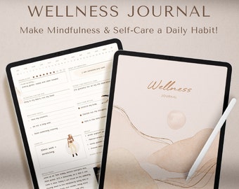 Wellness Journal | Self Care Journal | Mindfulness Journal | Self Care Planner | Mental Health | Wellness Planner for GoodNotes, Notability